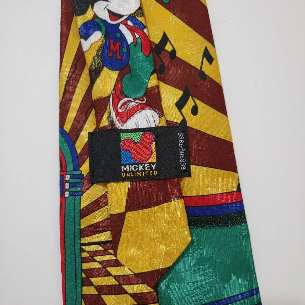 Disney Vintage Mickey Mouse & Minnie Mouse Dancing Music Jukebox Men's Neck‎ Tie
